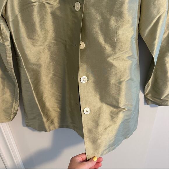 Vintage Sutton Studio Green Raw Silk 4 - Picture 9 of 12